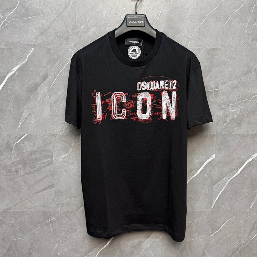 Dsquared2 Men Icon Scribble Cool Fit T Shirt Black - image 1